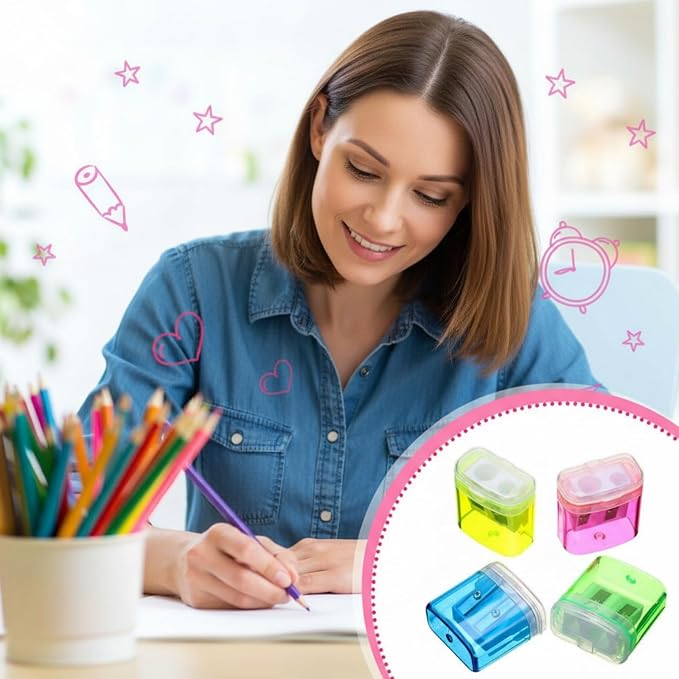 Teling 216 Pcs 180 Pcs Manual Pencil Sharpeners Bulk Handheld Dual Holes Pencil - Image 6