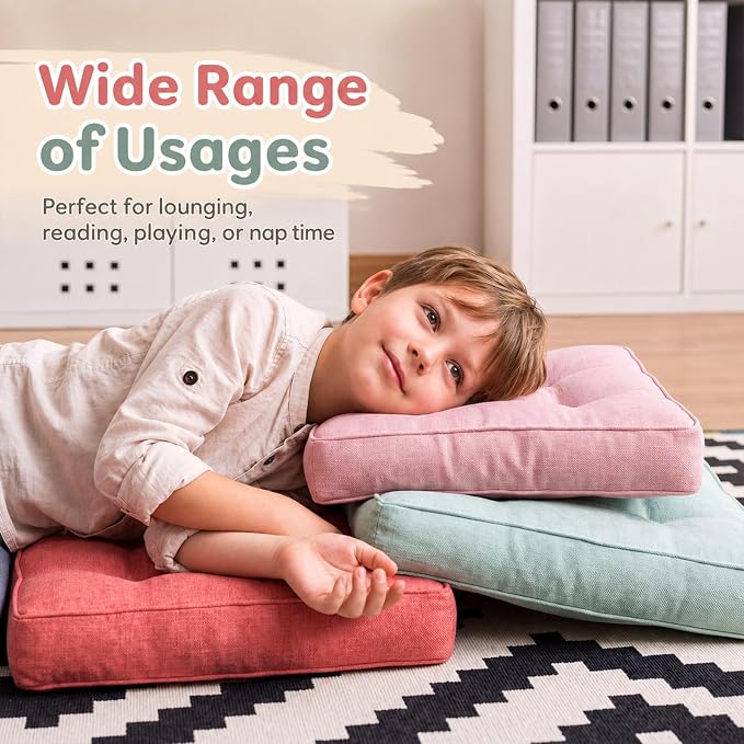 Juexica 8 Pcs Floor Cushions for Kids Floor Pillows Flexible Seating Cushions - Image 7
