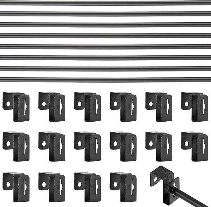 8 Set 24 Pcs Black Metal Hanging File Bracket Clips 16 Hanging Rail Clip 8 File by Trandraft
