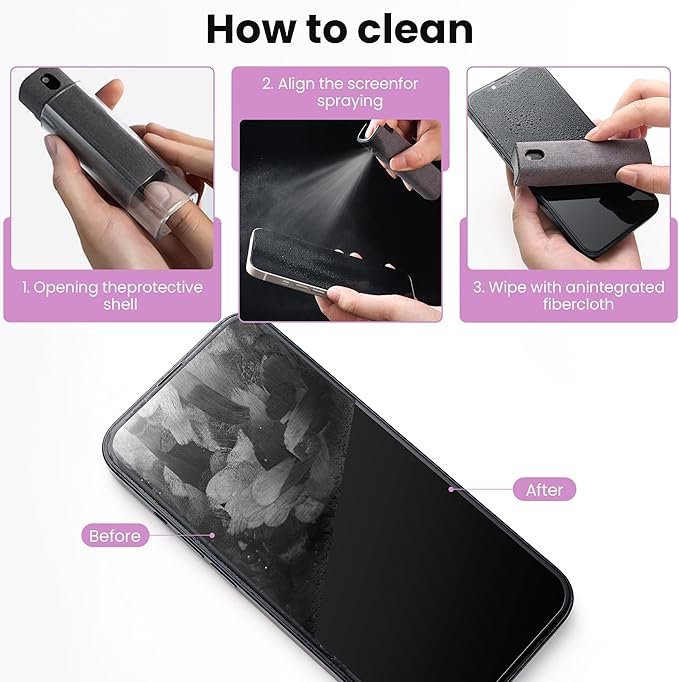 2 Pcs Screen Cleaner Kit, 3-in-1 Touchscreen Mist Cleaner Spray Bottle Tool & - Image 5