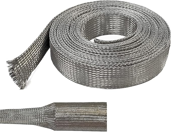 Electriduct 3/8" Tinned Copper Metal Braid Sleeving Flexible EMI RFI Shielding by Electriduct