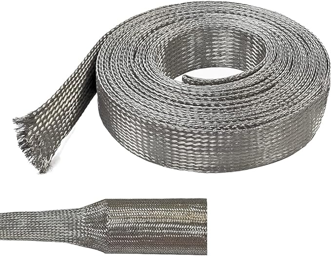 Electriduct 1/8" Tinned Copper Metal Braid Sleeving Flexible EMI RFI Shielding by Electriduct