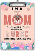 I'm a Mastiff Mom and a Registered Nurse Nothing Scares Me Acrylic Clipboard by Ninety3POD
