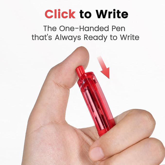 Sooez 24 Pack Bulk Pens Ballpoint, Retractable Red Ink Pens, Smooth Writing Pens - Image 5