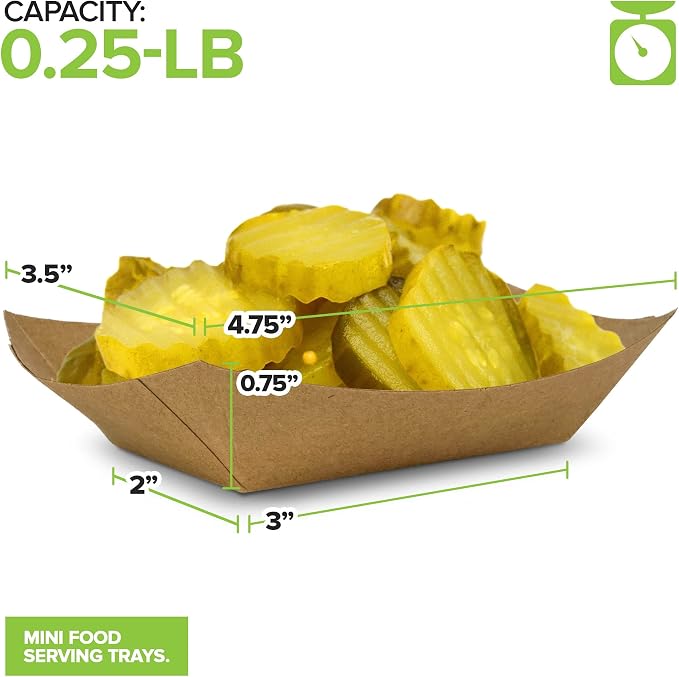 Stock Your Home Mini Disposable Brown Kraft Paper Food Trays, 0.25-Lb - Image 4