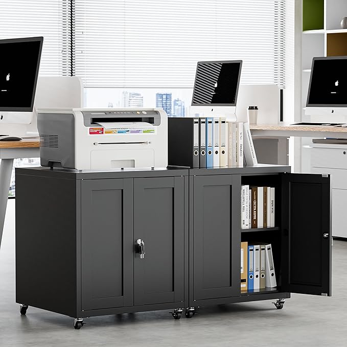 Large Printer Stand with Storage and Lock, 3D Heavy-Duty Printer Cabinet - Image 6