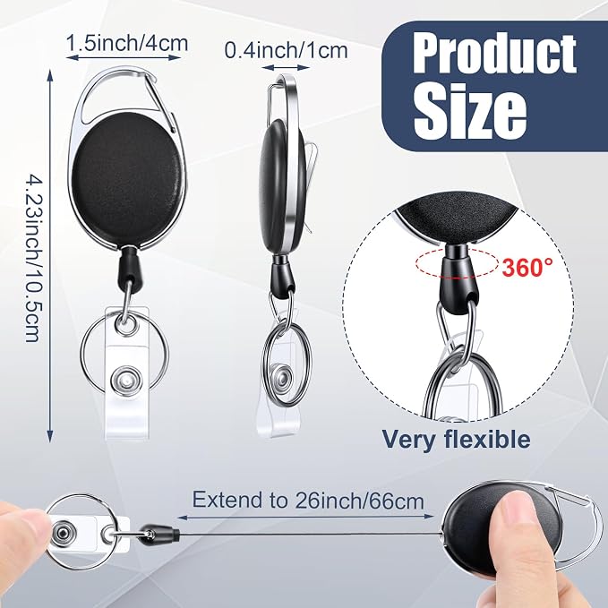 Laumoi 200 Retractable ID Badge Holder Badge Reel - Image 2