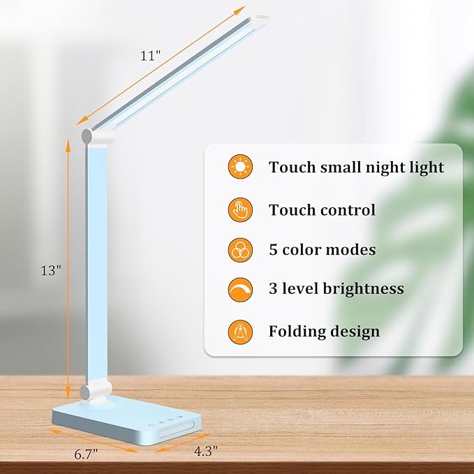 LED Desk Lamp with USB Ports, Touch Desk Lamps - Image 3