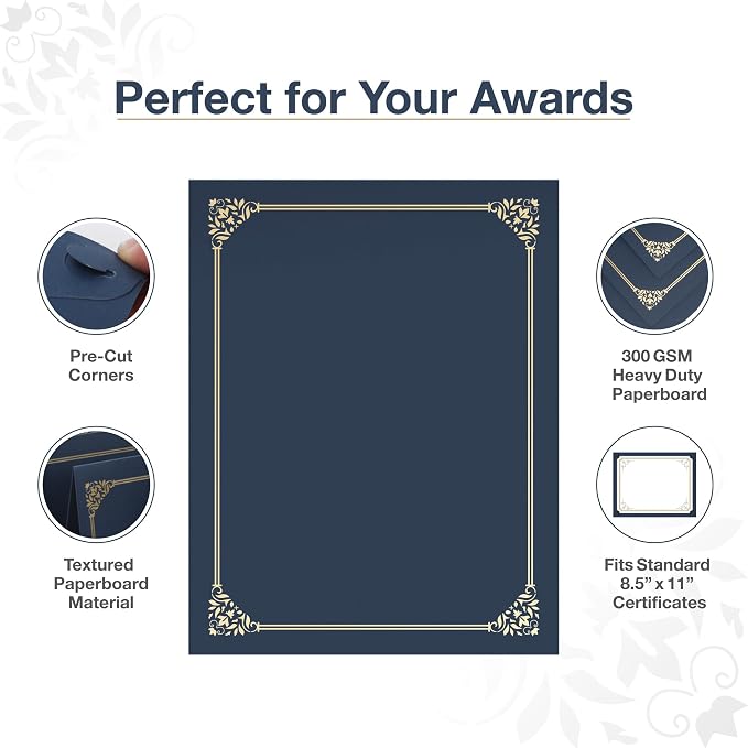 BELLE KR® Blue Certificate Holders 8.5 x 11, Documents and Diplomas - Image 4