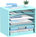 5-Tier Wood Desk Organizer, Paper Tray Organizer by SHARKWOODS