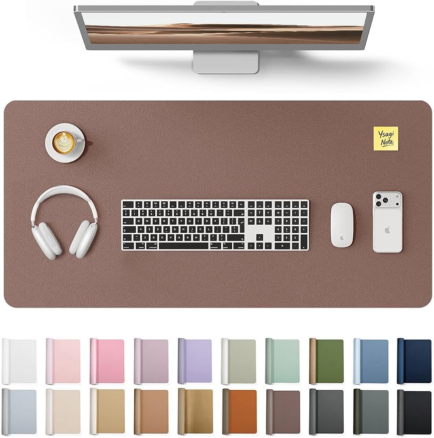 YSAGi Leather Desk Protector, Office Mat, Large Mouse Mat, Non-Slip PU Leather by YSAGi