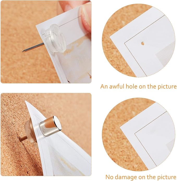Outus 70 Sets Magnetic Push Pin Magnet Thumb Tack Poster Hanger Thumb Tacks - Image 4