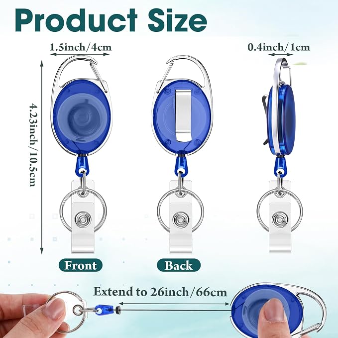 Honoson 50 Pcs Heavy Duty Retractable Badge Reels Batch ID Badge Holder - Image 2