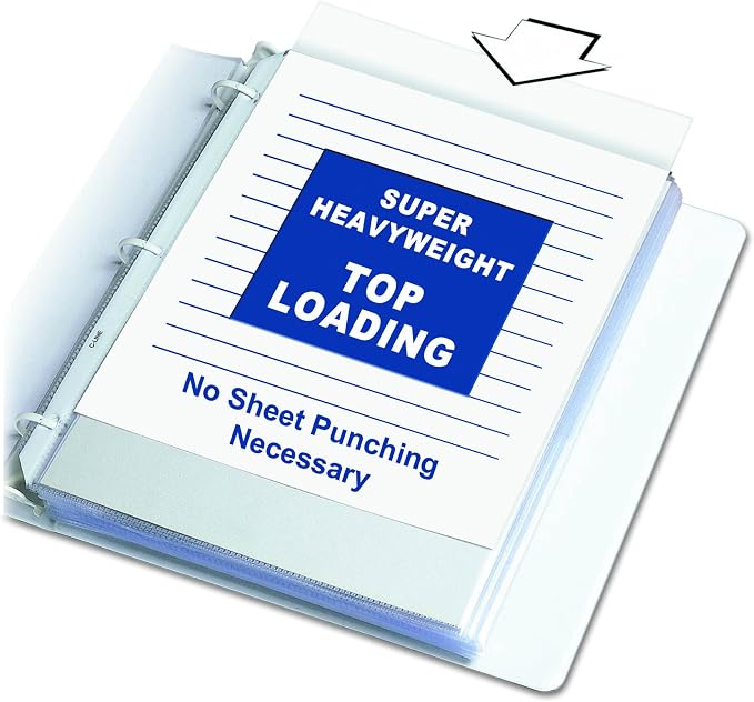 C-Line Top Loading Super Heavyweight Poly Sheet Protectors, 11 x 8.5 Inches - Image 3