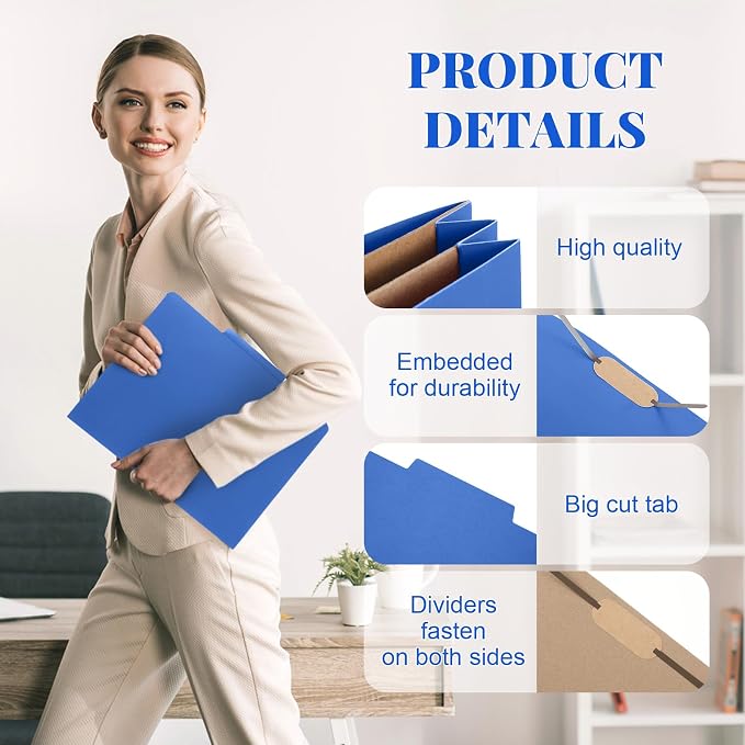 Skyygemm 12 Pcs Classification Folders Letter Size, 2 Pocket Dividers - Image 5