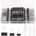 240PCS Black Assorted Size Paper Clips and Binder Clips, Paperclips Large by Unknown