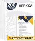 Sheet Protectors, HERKKA 200 Pack Upgrade Clear Plastic Page Protectors Sheet by HERKKA