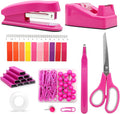 Hot Pink Desk Accessories Set by sportsvoutdoors