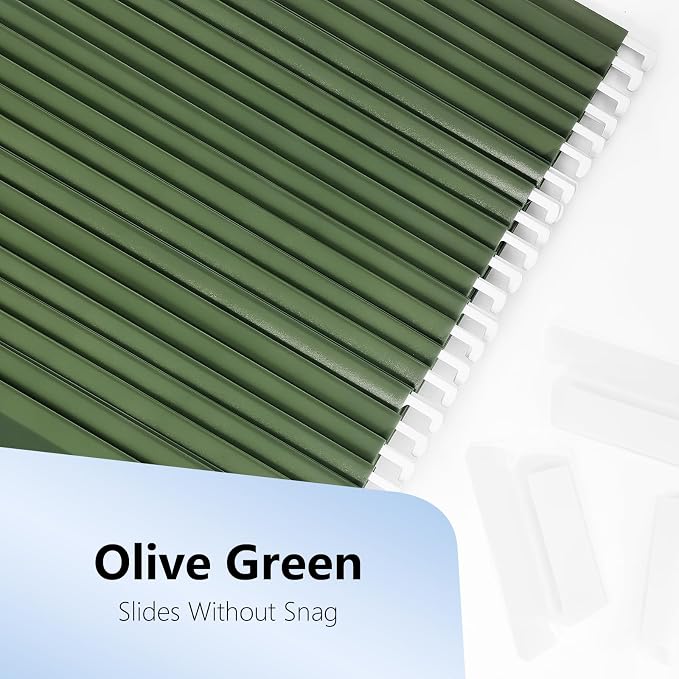 Plastic Hanging File Folders, 6 Pack Olive Hanging Folders，Letter Size - Image 2