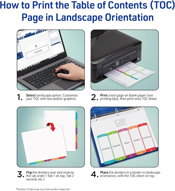 Avery Dividers for 3 Ring Binders, 10 Tabs per Set, Customizable Table of - Image 7