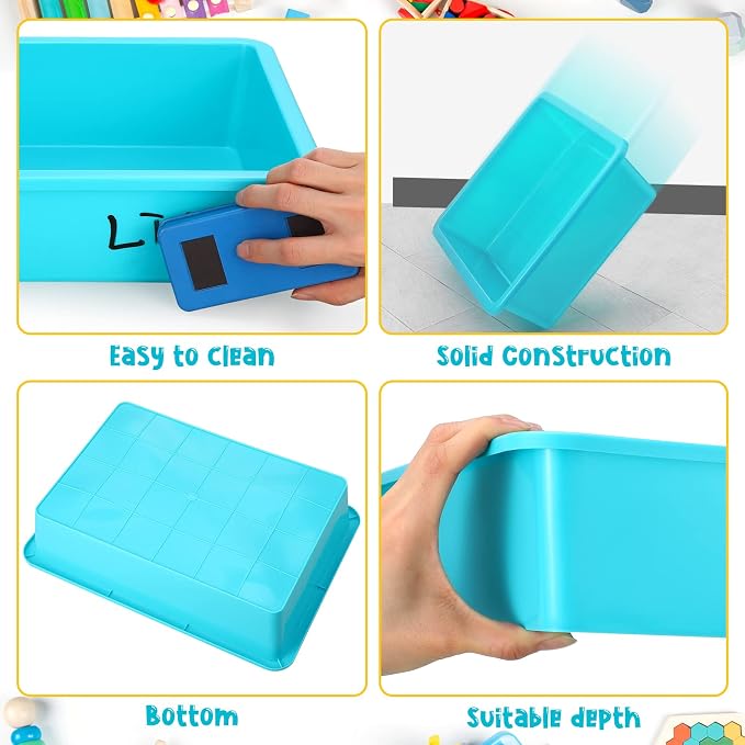 Kigley 16 Pcs Flat Storage Tray Organizer Bin Letter Size Paper Trays - Image 2