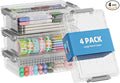 BiuLeon 4 Pack Extra Large Pencil Box, Plastic Pencil Case Organizer, Stackable by Unknown