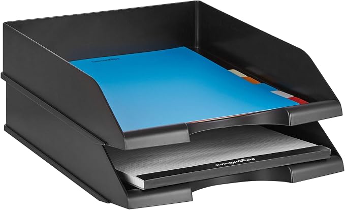 Amazon Basics Rectangular Stackable Office Letter Tray, Desk Organizer - Image 2