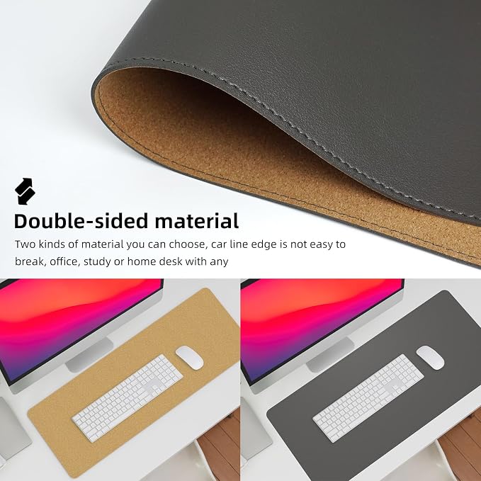 AFIING Leather Desk Pad Protector, Mouse Pad, Waterproof Desk Writing Pad - Image 3
