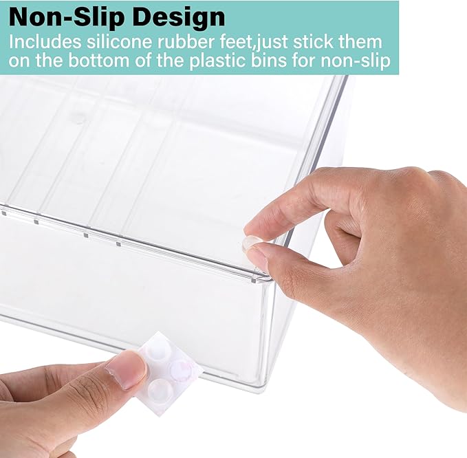 Prsildan Acrylic Makeup Organizer, 2 Pack Stackable Clear Storage Drawers - Image 6