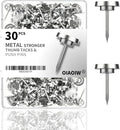 30 PCS Metal Silver Push Pins for Wall Thumb Tacks for Walls Flat thumbtacks by OIAOIW