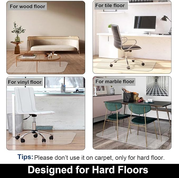 AiBOB Office Chair Mat for Hardwood Floor, 50 X 62 inches, Hard Floor Chair - Image 2