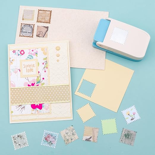 2 Pcs Square Stamp Punch, 1 Inch Square Hole Punch, Postage Stamp Shaped Paper - Image 2