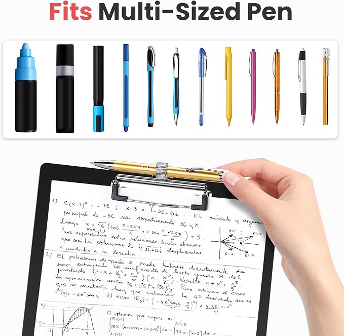 Sooez Plastic Clipboard with Pen Holder, Clip Boards 8.5x11 with Low Profile - Image 5