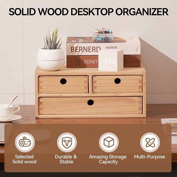KIRIGEN Solid Wood Desktop Organizer - Image 3