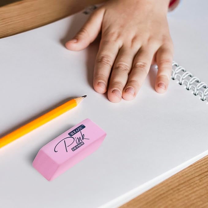BAZIC Products Pink Bevel Block Erasers, Latex-Free - Image 7