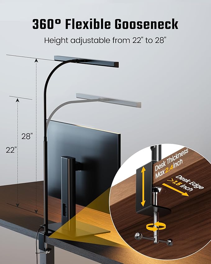 SUPERDANNY LED Desk Lamp for Office Home, Eye-Caring Desk Light - Image 6