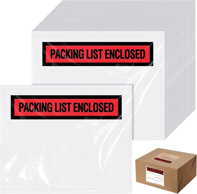 Teling 1000 Pcs Packing Slip Envelope Pouches Clear Self Adhesive Shipping - Image 4