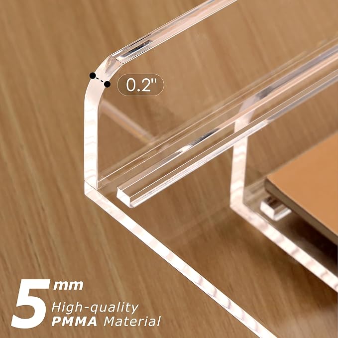 SANRUI 4 Tier Stackable Paper Letter Tray, Acrylic Vertical File Tray A4 Desk - Image 6