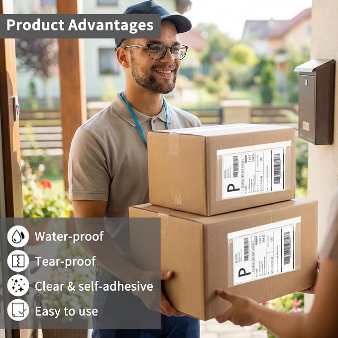6" x 9" Shipping Label Sleeves Plastic Envelopes Self-Adhesive Top Loading - Image 4
