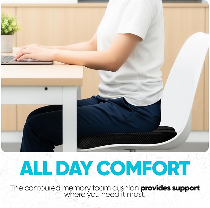 FORTEM Seat Cushion, Office Chair Cushion, Memory Foam Car Seat Cushions - Image 4