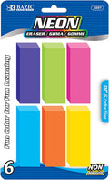 BAZIC Neon Bevel Eraser | soft latex-free, neon beveled block erasers, PVC-free by BAZICProducts