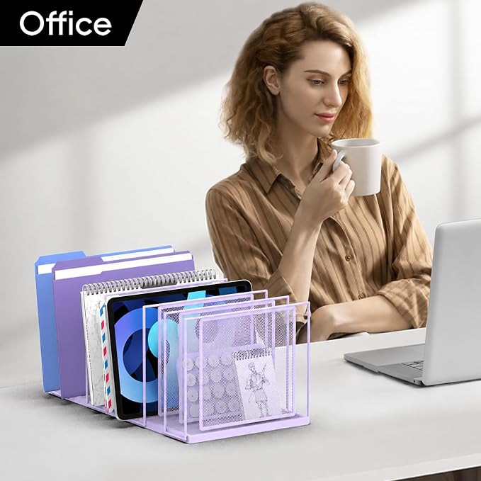 File Organizer for Desk, 7-Section Vertical File Sorter, Paper Holder Organizer - Image 7