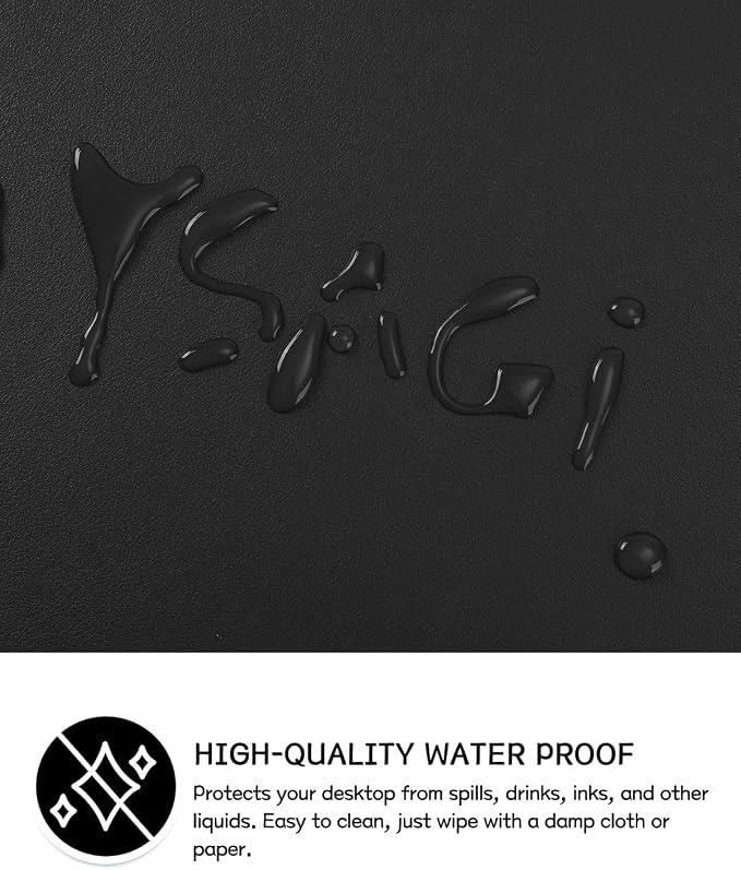 YSAGi Non-Slip Leather Desk Pad, Waterproof Laptop Computer Desk Keyboard Mat - Image 4