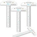 3PCS 6 Inches/15cm Acrylic Clear T-Square Ruler, Inches and Metric, Transparent by BAOFALI