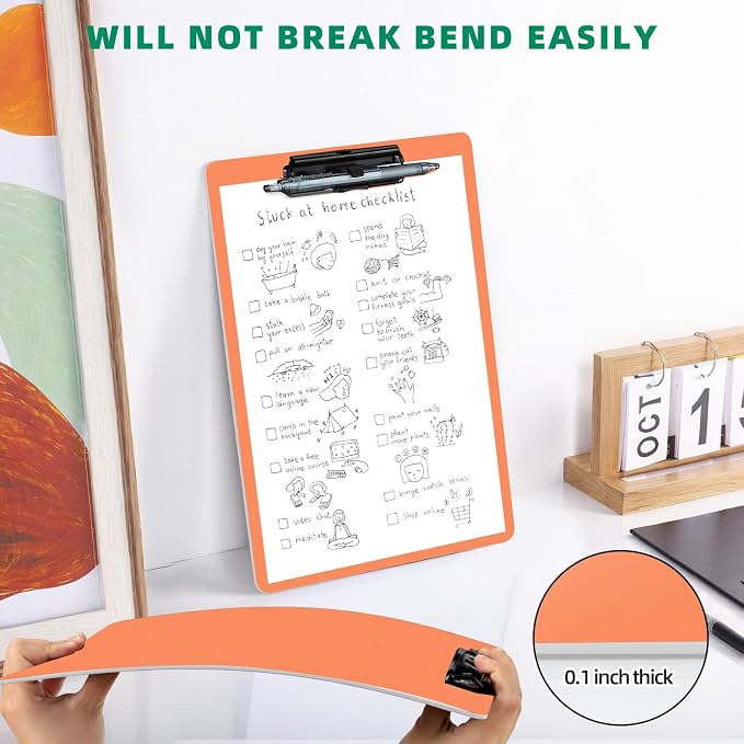FRETONBA Orange Clipboard with Pen Holder, Hanging Clipboards Holds 8.5x11 Inch - Image 7