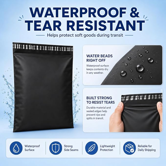 Fuxury Large Poly Mailers 14.5x19" 100Pcs, Shipping Bags - Image 4