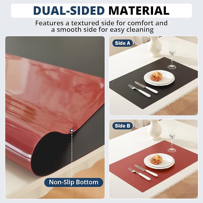 OstepDecor Black Table Cover Protector 16 x 48 Inch, 1.5mm Thick Plastic Table - Image 3
