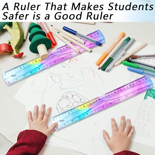 4 PCS 12 Inch Flexible Ruler, Bendable Plastic Ruler, Soft Bendable Gradient - Image 5