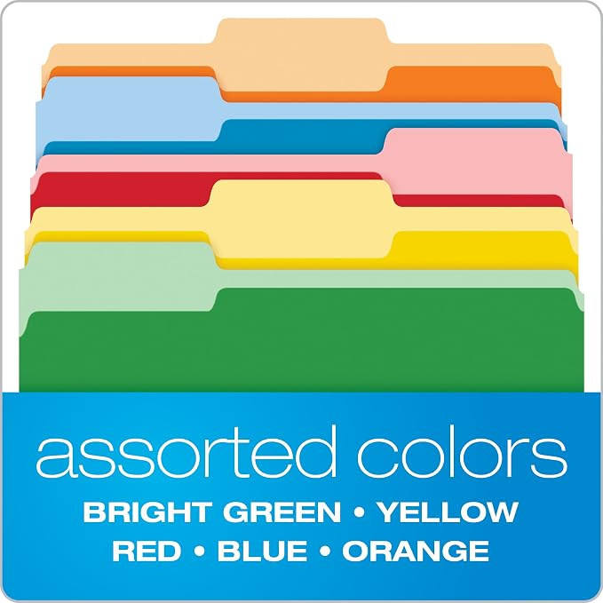 Pendaflex Two-Tone Color File Folders, Letter Size, 1/3 Cut, 100 per box - Image 4