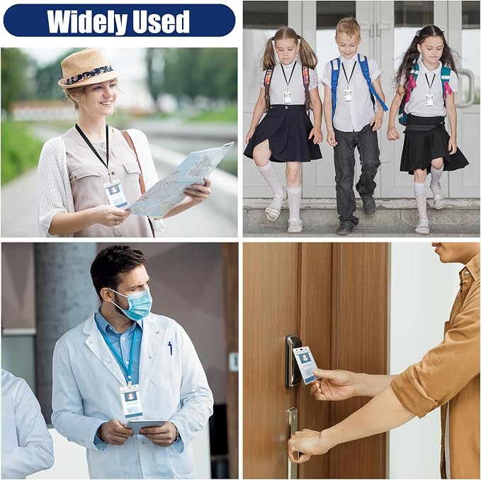 60 Pack Vertical ID Badge Holders Clear Plastic Waterproof Card Holder - Image 4